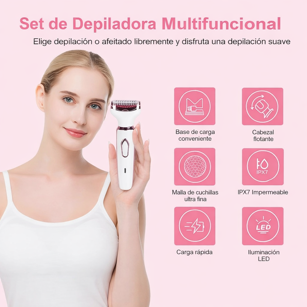 Maquina Depiladora recargable 4 en 1
