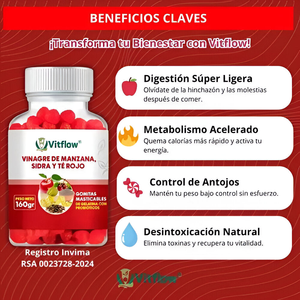 Gomitas Vinagre De Manzana + Sidra + Té rojo